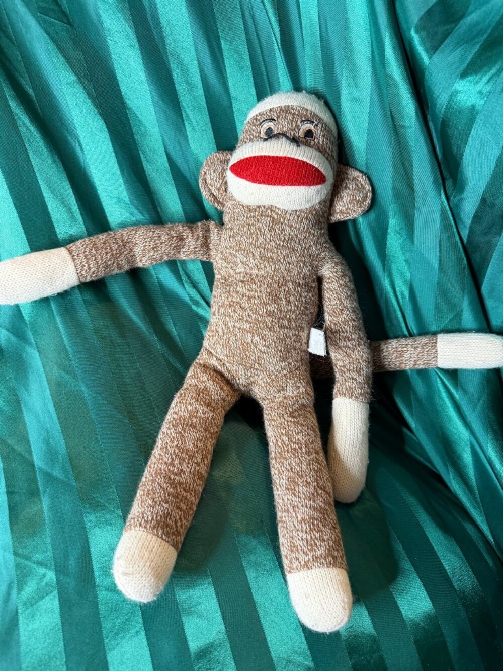 Sock Monkey Plush Toy Brown Knit